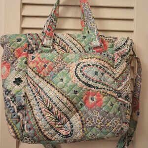 Vera Bradley Women's Cotton Multi-strap Shoulder Satchel Purse Citrus Paisley